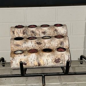 3 Tier tea light Birchwood, fireplace accent